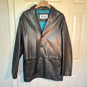 Wilson’s Leather Buttery Soft Men's Black Button Down Leather Jacket Size M